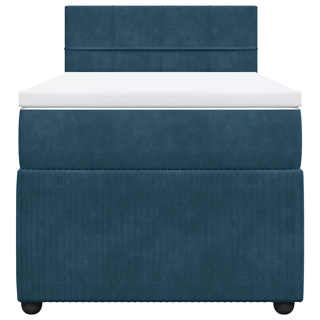Giroletto a Molle con Materasso Blu 90x190 cm in Velluto