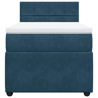 Giroletto a Molle con Materasso Blu 90x190 cm in Velluto