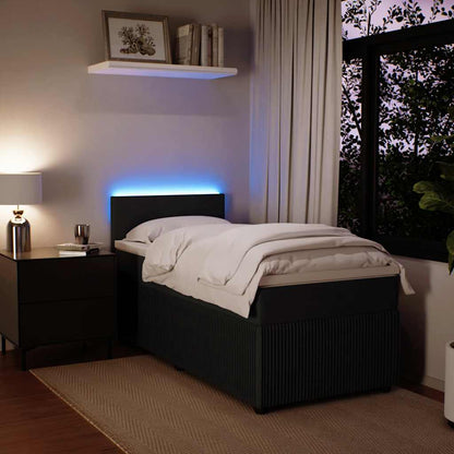 Giroletto a Molle con Materasso Nero 90x200 cm in Velluto - homemem39