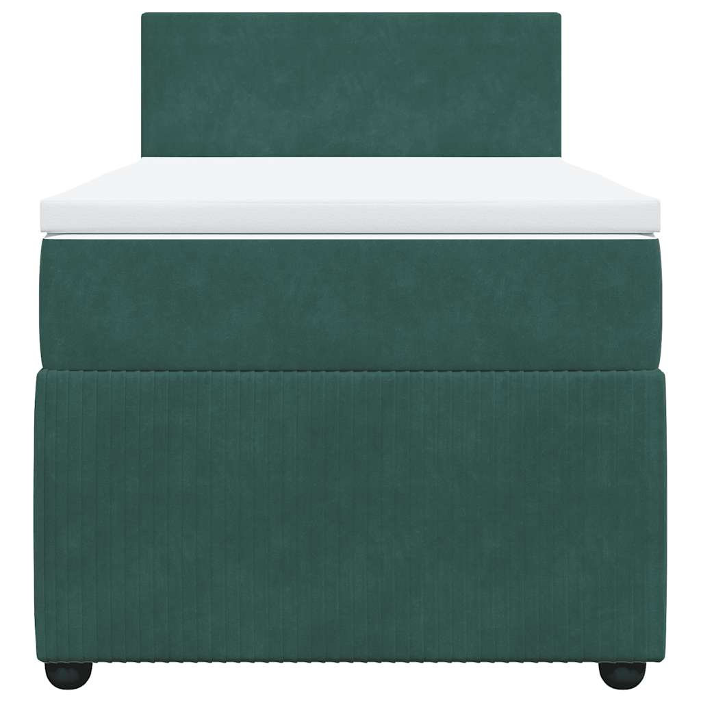 Giroletto a Molle con Materasso Verde Scuro 90x200 cm Velluto