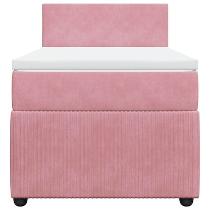 Giroletto a Molle con Materasso Rosa 90x200 cm in Velluto | homemem39