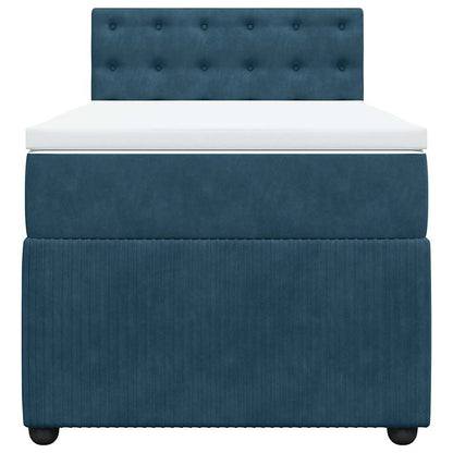 Giroletto a Molle con Materasso Blu 90x200 cm in Velluto | homemem39