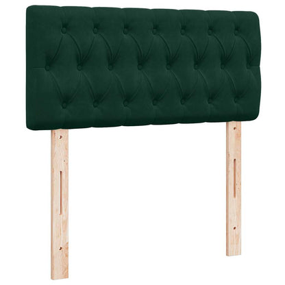 Giroletto a Molle con Materasso Verde Scuro 90x200 cm Velluto