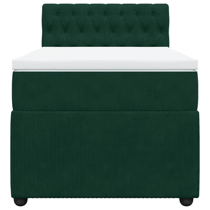 Giroletto a Molle con Materasso Verde Scuro 90x200 cm Velluto