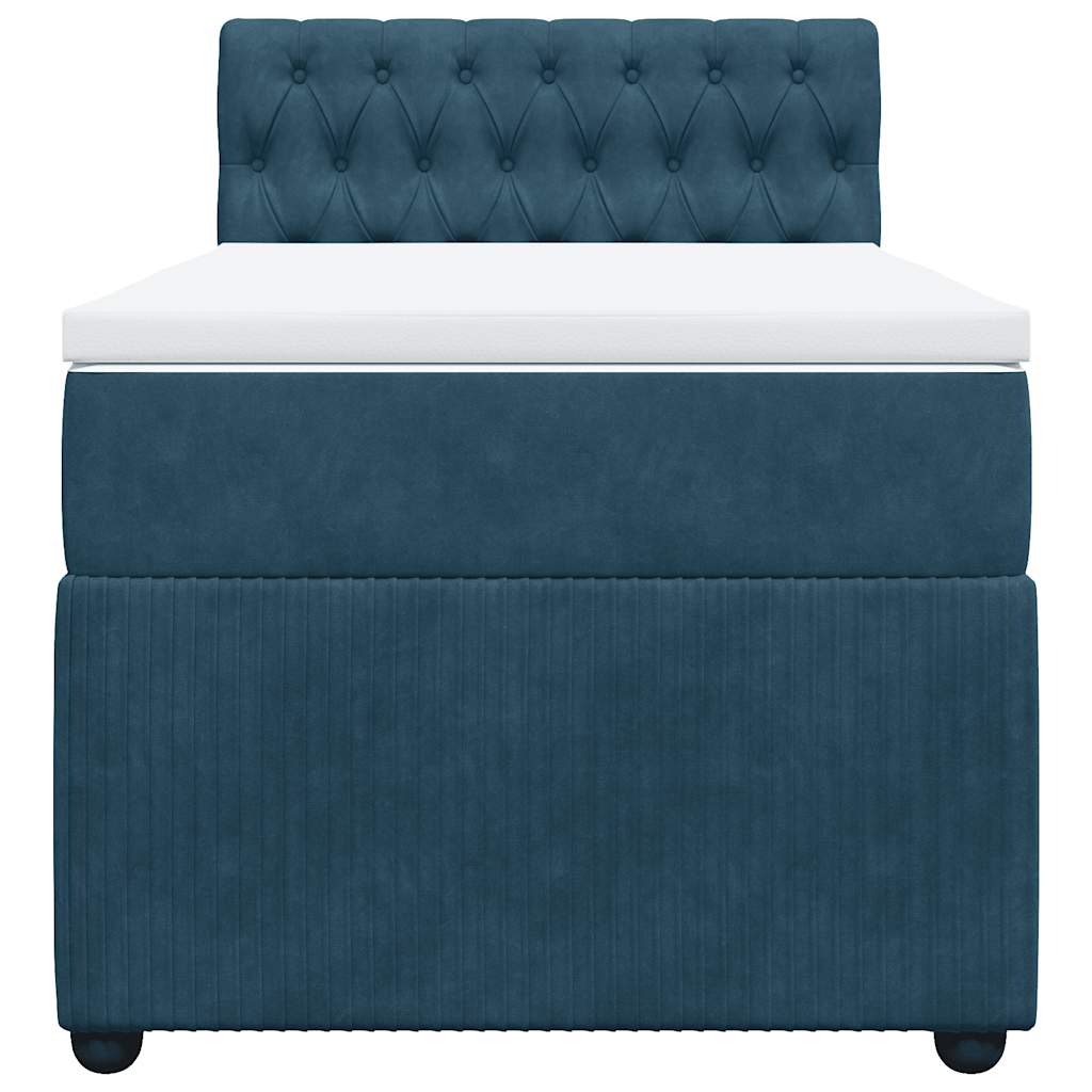 Giroletto a Molle con Materasso Blu 90x200 cm in Velluto | homemem39
