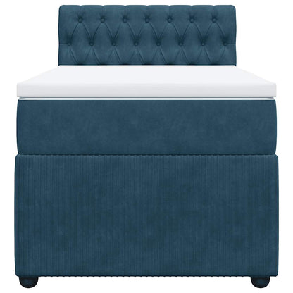 Giroletto a Molle con Materasso Blu 90x200 cm in Velluto | homemem39