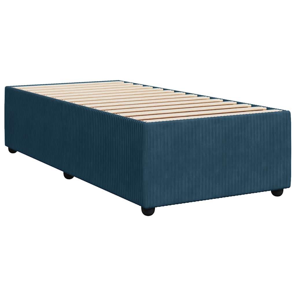 Giroletto a Molle con Materasso Blu 90x200 cm in Velluto