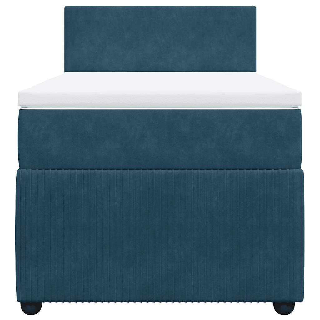 Giroletto a Molle con Materasso Blu 100x200 cm in Velluto