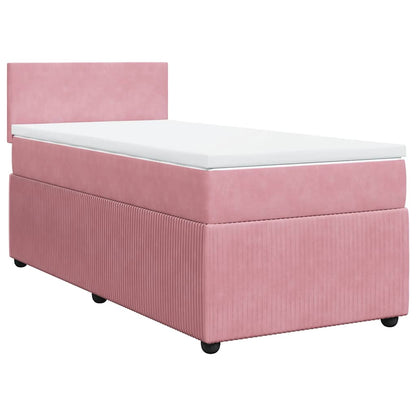 Giroletto a Molle con Materasso Rosa 100x200 cm in Velluto | homemem39