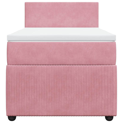 Giroletto a Molle con Materasso Rosa 100x200 cm in Velluto | homemem39