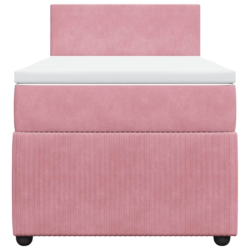 Giroletto a Molle con Materasso Rosa 100x200 cm in Velluto
