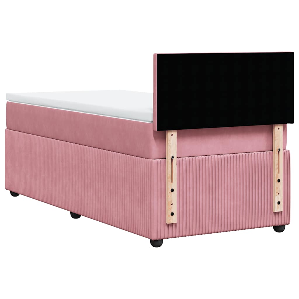 Giroletto a Molle con Materasso Rosa 100x200 cm in Velluto | homemem39