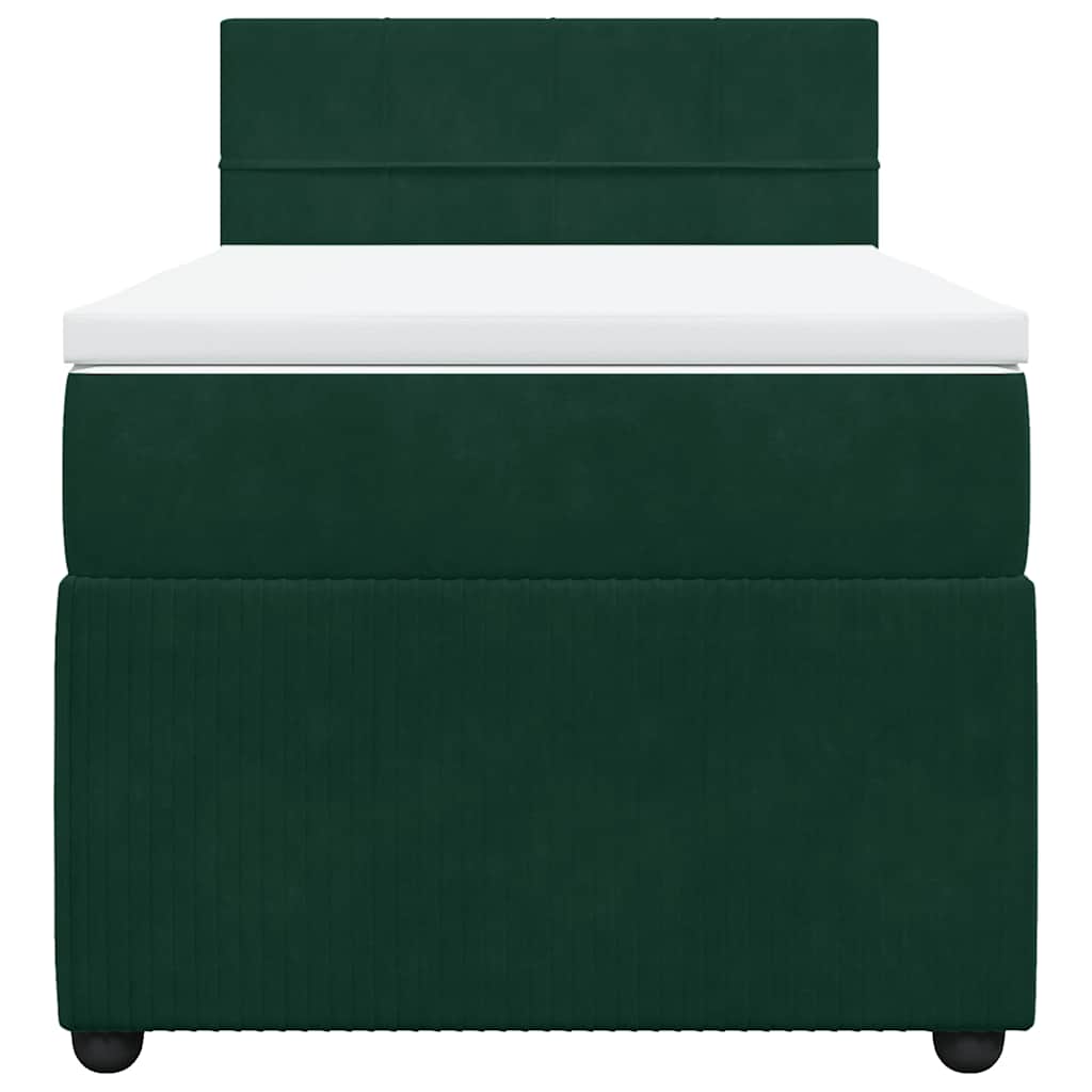 Giroletto a Molle con Materasso Verde Scuro 100x200 cm Velluto