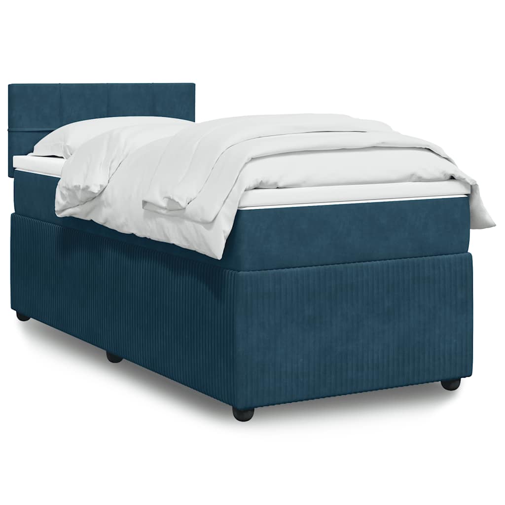 Giroletto a Molle con Materasso Blu 100x200 cm in Velluto | homemem39