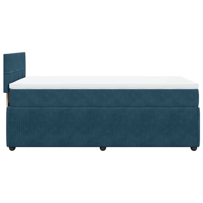 Giroletto a Molle con Materasso Blu 100x200 cm in Velluto | homemem39