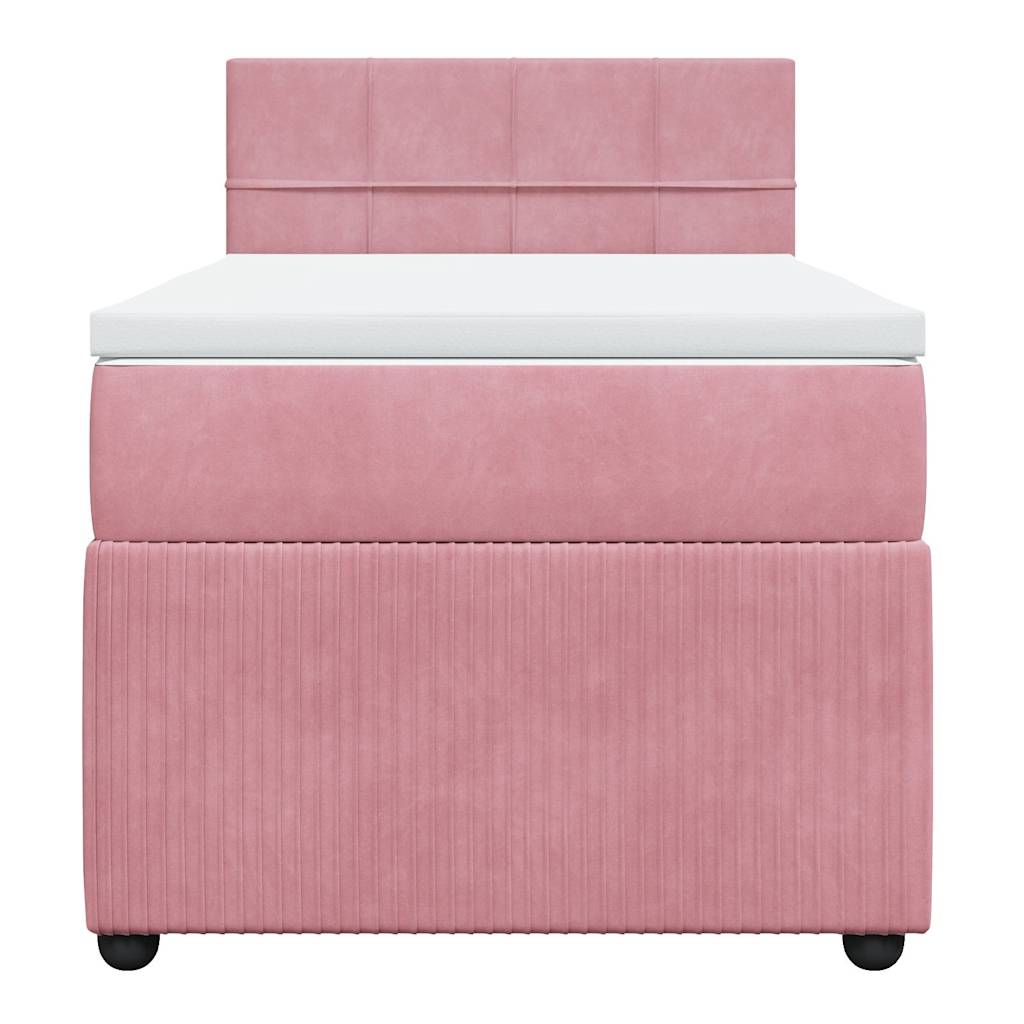 Giroletto a Molle con Materasso Rosa 100x200 cm in Velluto | homemem39
