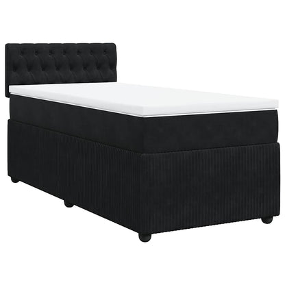 Giroletto a Molle con Materasso Nero 100x200 cm in Velluto