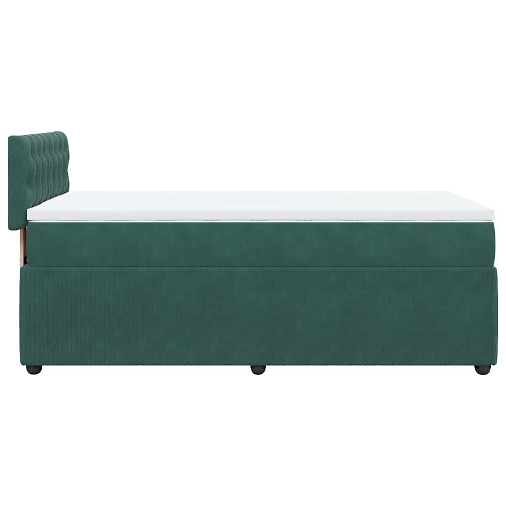 Giroletto a Molle con Materasso Verde Scuro 100x200 cm Velluto - homemem39
