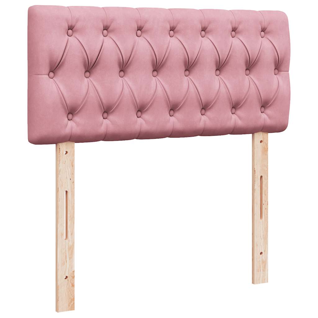 Giroletto a Molle con Materasso Rosa 100x200 cm in Velluto