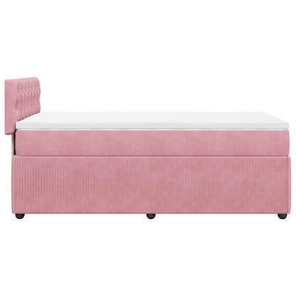 Giroletto a Molle con Materasso Rosa 100x200 cm in Velluto | homemem39