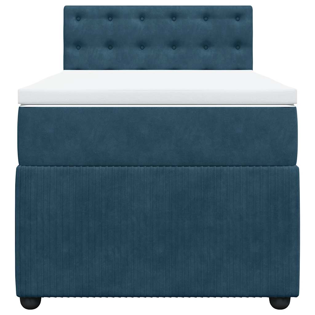 Giroletto a Molle con Materasso Blu 100x200 cm in Velluto