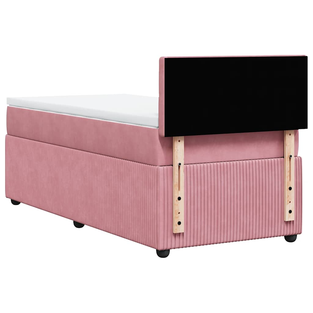 Giroletto a Molle con Materasso Rosa 100x200 cm in Velluto