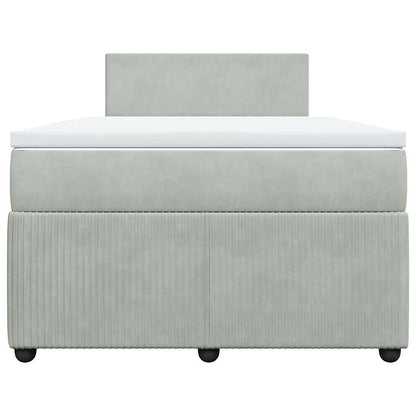 Giroletto a Molle con Materasso Grigio Chiaro 120x190cm Velluto