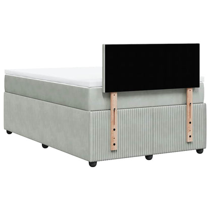 Giroletto a Molle con Materasso Grigio Chiaro 120x190cm Velluto