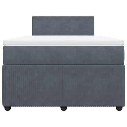 Giroletto a Molle con Materasso Grigio Scuro 120x190 cm Velluto - homemem39