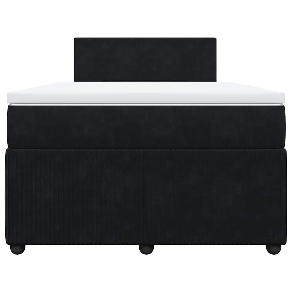 Giroletto a Molle con Materasso Nero 120x190 cm in Velluto