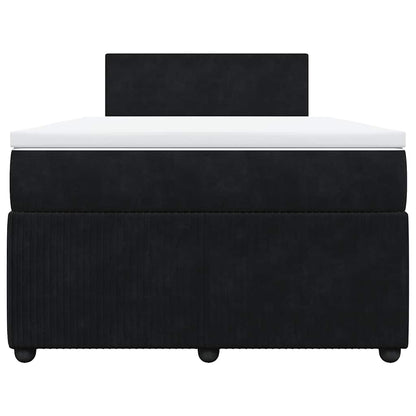 Giroletto a Molle con Materasso Nero 120x190 cm in Velluto