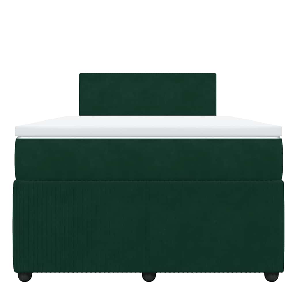 Giroletto a Molle con Materasso Verde Scuro 120x190 cm Velluto