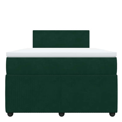 Giroletto a Molle con Materasso Verde Scuro 120x190 cm Velluto