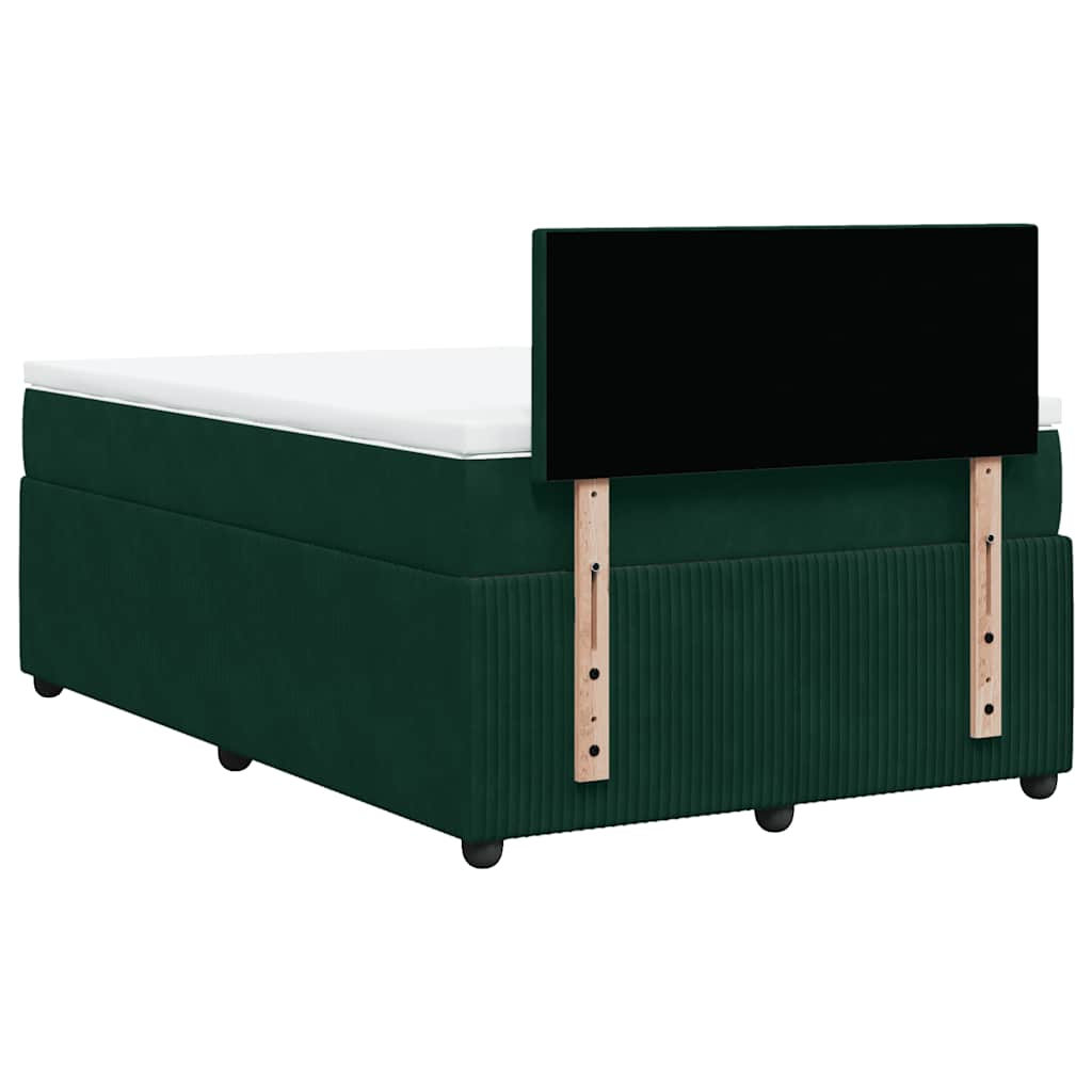 Giroletto a Molle con Materasso Verde Scuro 120x190 cm Velluto