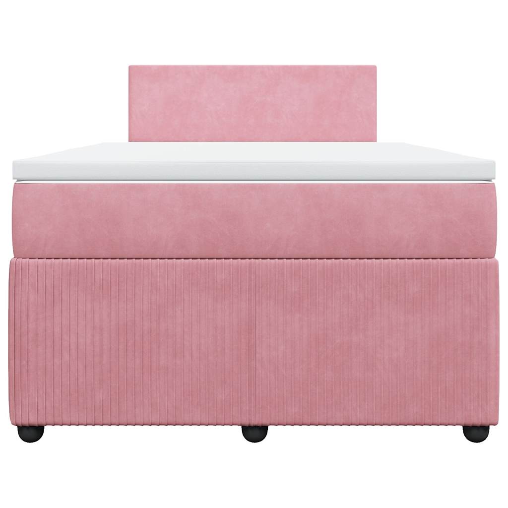 Giroletto a Molle con Materasso Rosa 120x190 cm in Velluto | homemem39