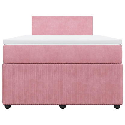 Giroletto a Molle con Materasso Rosa 120x190 cm in Velluto | homemem39