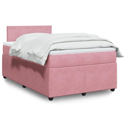 Giroletto a Molle con Materasso Rosa 120x190 cm in Velluto | homemem39