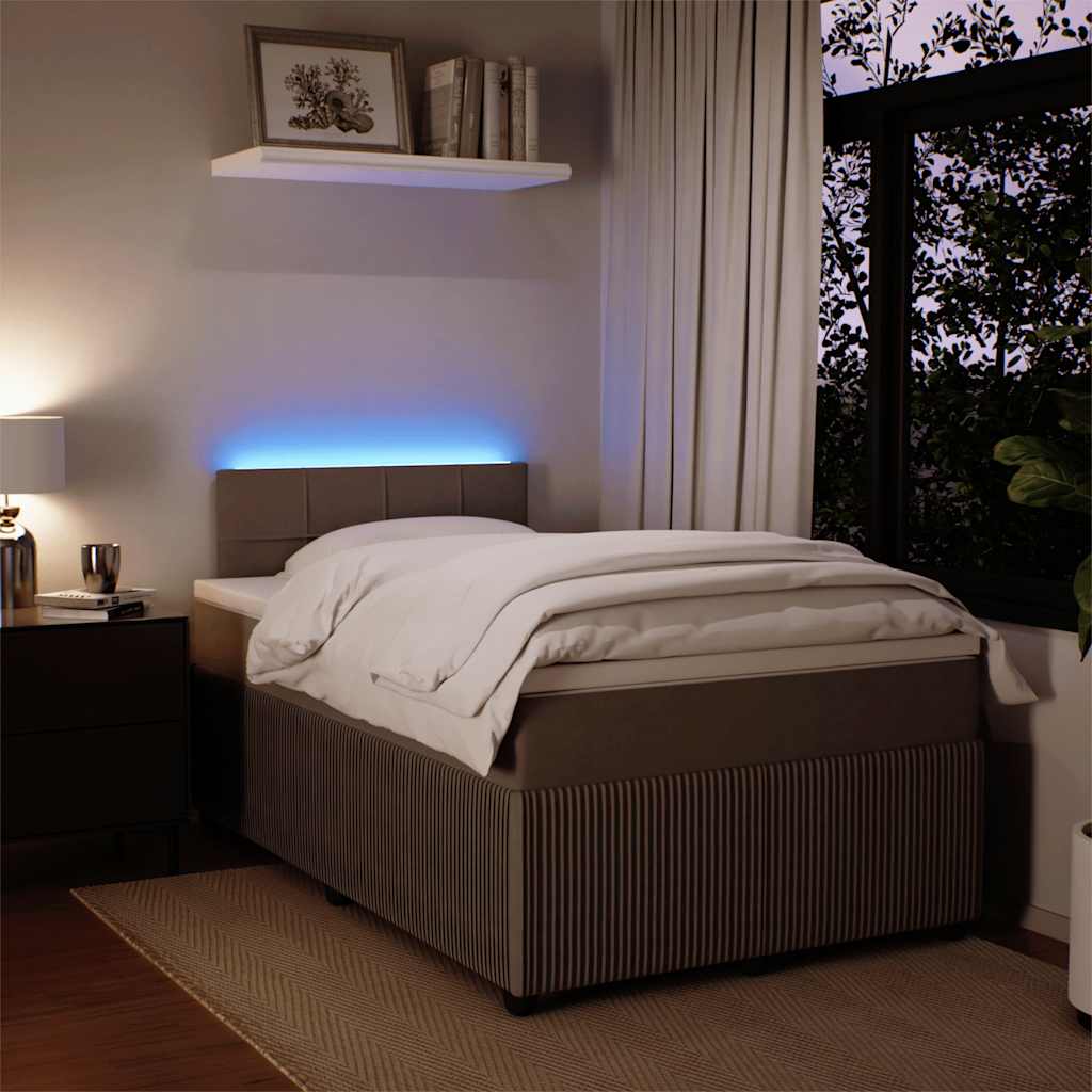 Giroletto a Molle con Materasso Grigio Chiaro 120x190cm Velluto