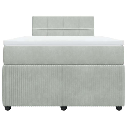 Giroletto a Molle con Materasso Grigio Chiaro 120x190cm Velluto