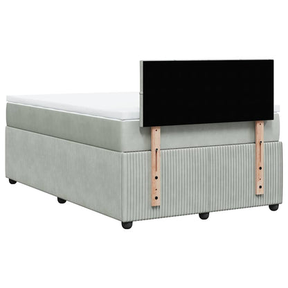 Giroletto a Molle con Materasso Grigio Chiaro 120x190cm Velluto