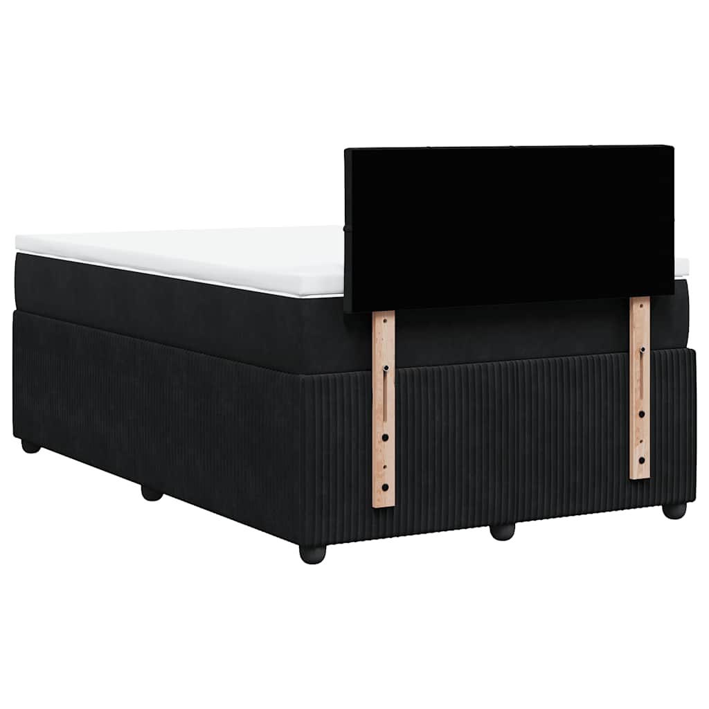 Giroletto a Molle con Materasso Nero 120x190 cm in Velluto