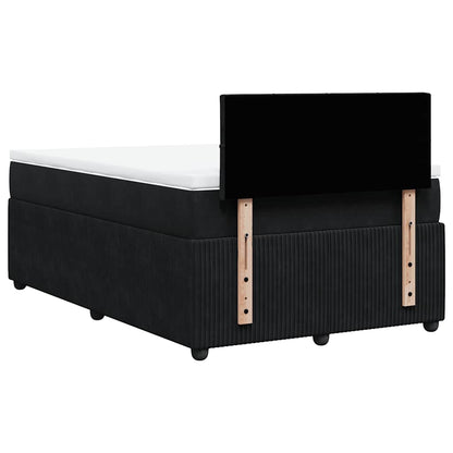 Giroletto a Molle con Materasso Nero 120x190 cm in Velluto