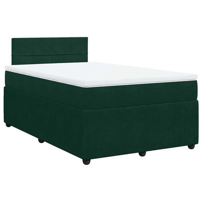 Giroletto a Molle con Materasso Verde Scuro 120x190 cm Velluto