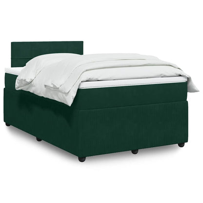 Giroletto a Molle con Materasso Verde Scuro 120x190 cm Velluto