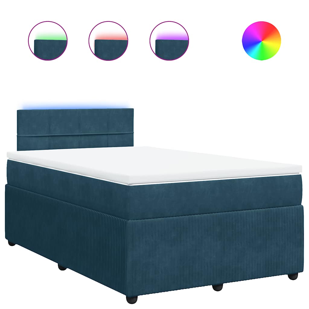 Giroletto a Molle con Materasso Blu 120x190 cm in Velluto | homemem39