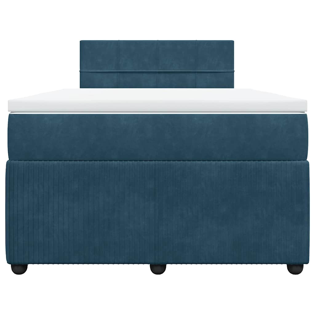 Giroletto a Molle con Materasso Blu 120x190 cm in Velluto
