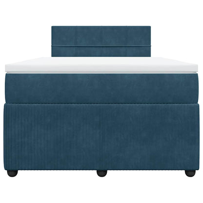 Giroletto a Molle con Materasso Blu 120x190 cm in Velluto