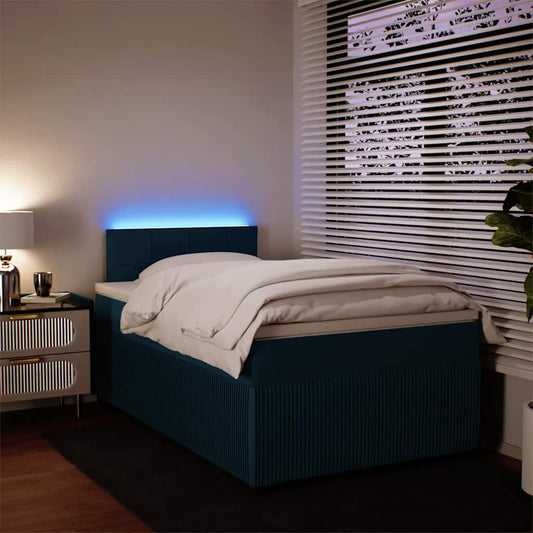 Giroletto a Molle con Materasso Blu 120x190 cm in Velluto | homemem39