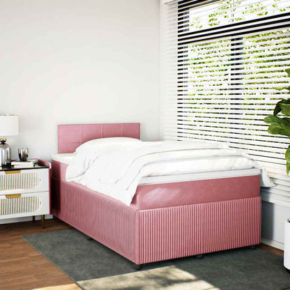Giroletto a Molle con Materasso Rosa 120x190 cm in Velluto | homemem39