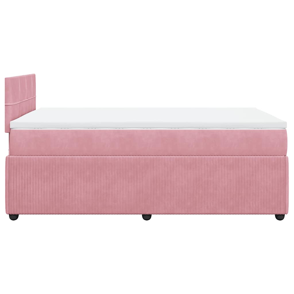 Giroletto a Molle con Materasso Rosa 120x190 cm in Velluto | homemem39